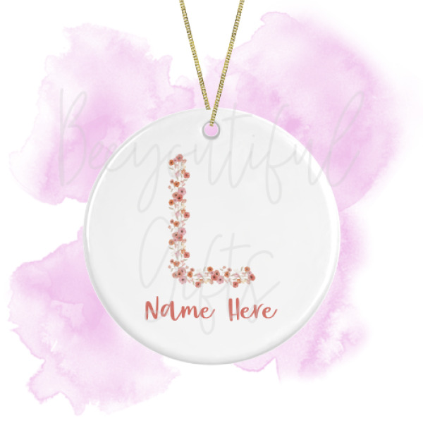 Personalised Spring Love Round Ceramic Decoration