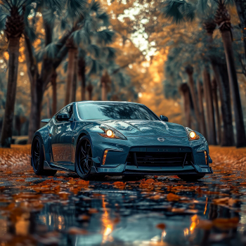 A4 Print of Porsche Car in Woods (car5635)