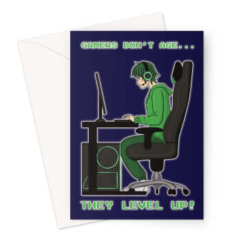 Gaming Birthday Card For A Gamer Boy - Level Up