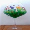 Hand Painted Floral Gin Glass
