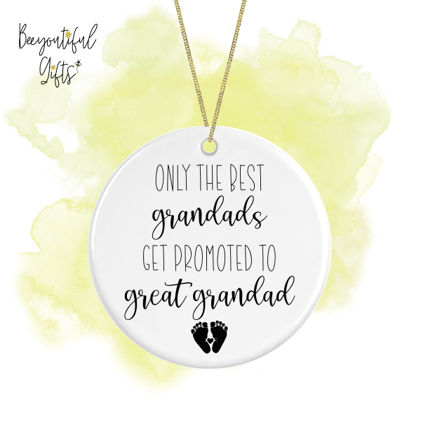 Pregnancy Announcement Ceramic Hanging Decoration - Promoted To Great Grandad