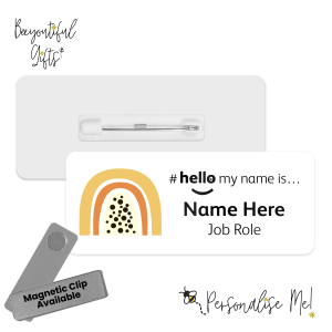 Name Badge - Boho Fruity Rainbow Hello My Name is... - Design 6