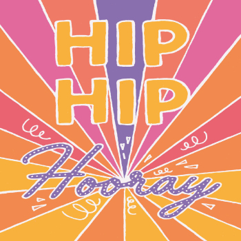 Holy Mackerel Hip hip hooray congratulations card - comes with a gorgeous decorated envelope - 12 x 17cm and blank inside