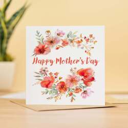 Mother's Day Card For Mum Happy Mother's Day Mothers Day card Mothering Flower Garland Mother's Day Card For Mom Mommy Mum Mummy