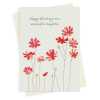 Cosmos flowers daughter birthday card -  designed by Eloise Hall for Holy Mackerel - 15.7 x 11cm and blank inside, made in the UK