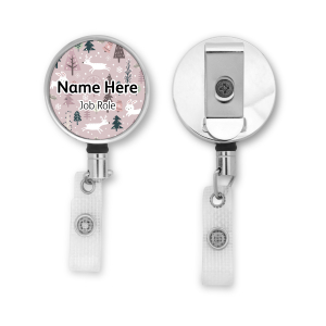 Personalised Metal ID Reel - Winter Reindeer and Bunnies