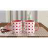 Red Diamonds and Shapes Mug - Ceramic White