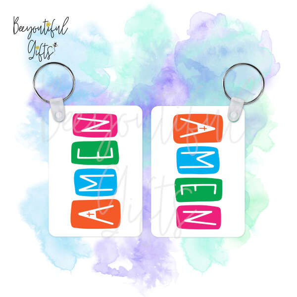 Religious Key Ring - Colourful Amen