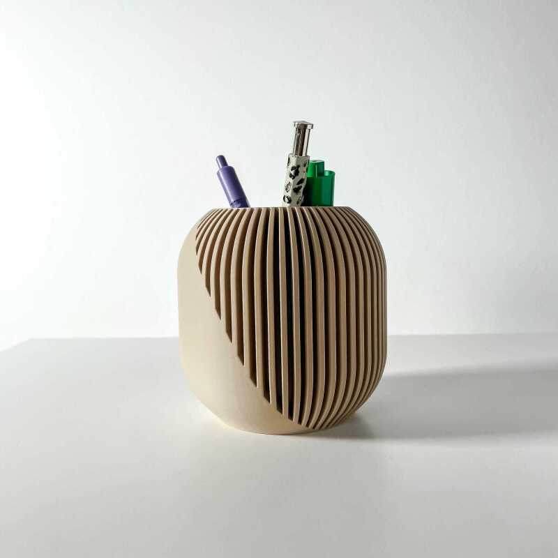 The Olas Pen Holder | Desk Organizer and Pencil Cup Holder - Matte Dark Green