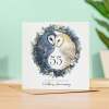 55th Wedding Anniversary Card Pretty Owl Design 55 Year Anniversary Emerald Wedding Anniversary Card - Square (5.5x5.5) / Blank Inside