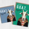 Greatest of All Time (G.O.A.T) Valentines card for wife, husband, girlfriend, boyfriend, partner (Animalyser) (Size A6/A5/A4/Square 6x6") - A6: Single card - Blue