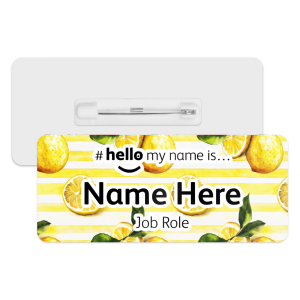 #hello my name is... Name Badge - Lemon Stripes