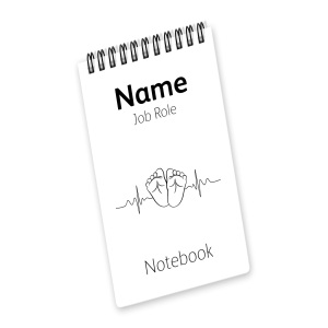 Personalised Pocket Notepad Jotter - Baby Feet Heartbeat