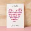 Anniversary or Valentine's Card for Her Anniversary Card for Wife Valentines Day Card For Husband Boyfriend or Girlfriend Love Hearts - Large (5x7) / Blank Message