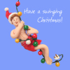 Have a Swinging Christmas Greeting Card One Lump or Two Holy Mackerel Cards