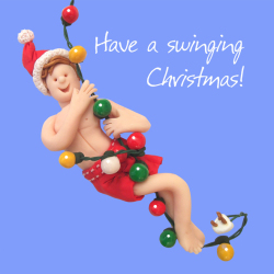 Have a Swinging Christmas Greeting Card One Lump or Two Holy Mackerel Cards