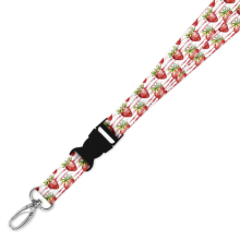 Double Breakaway Lanyard - Strawberry Stripes