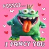 Psst I fancy you | birthday card | Cute Card | Alien card