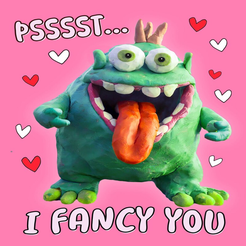 Psst I fancy you | birthday card | Cute Card | Alien card