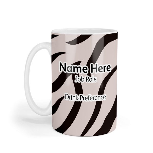 Personalised Ceramic Mug - Zebra Animal Print