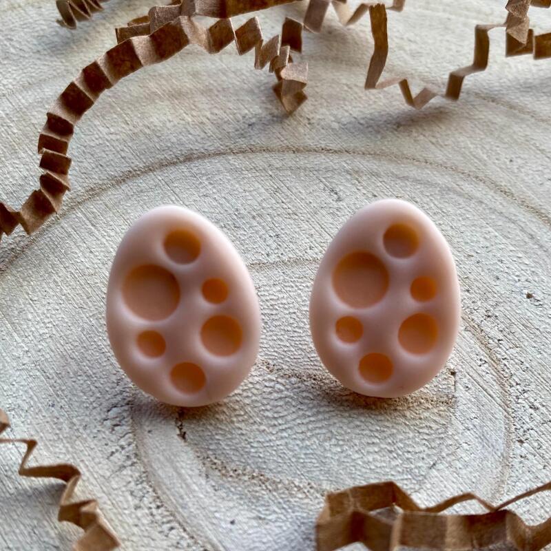 Handmade Pastel Easter Egg Earrings: Polymer Clay Studs , spring earrings