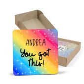 You Got This Coaster - Personalised Coaster, Rainbow Coaster, Friendship Gift, Birthday Gift, Congrats, New Job, Motivational, Best Friend