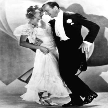 Holy Mackerel Fred and Ginger retro black and white photographic card featuring a vintage image of Astaire and Rogers dancing together - 12.6 x 17.7cm and blank inside