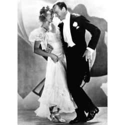 Holy Mackerel Fred and Ginger retro black and white photographic card featuring a vintage image of Astaire and Rogers dancing together - 12.6 x 17.7cm and blank inside
