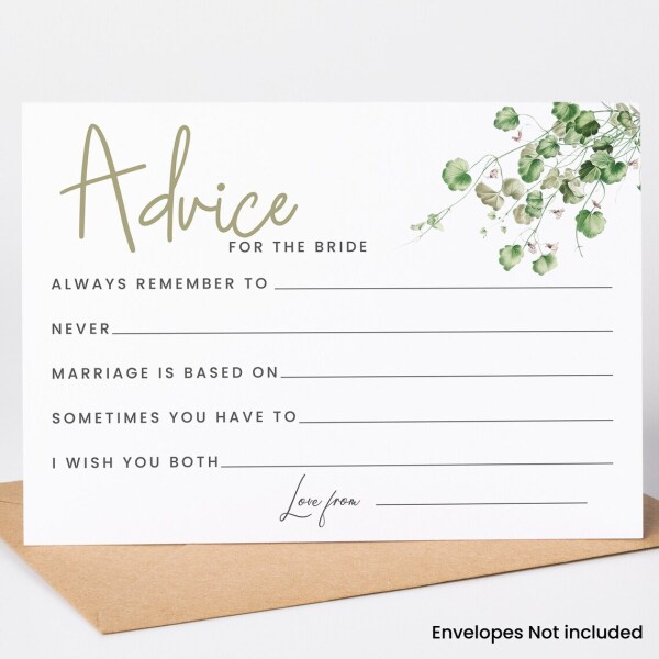 Hen Party Game - Advice to the Bride Cards