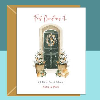 Christmas in your new home Xmas Card - 1st Christmas in new house - New home Christmas Card - Personalised with street address