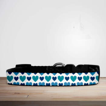 Valentine's Day Blue Hearts Dog/Puppy Collar