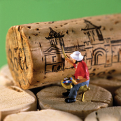 Painting The Corks 150mm Square Greetings Card by Akiko Ida and Pierre Javelle