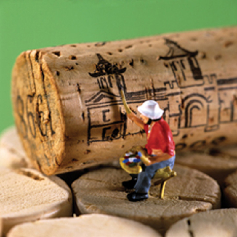 Painting The Corks 150mm Square Greetings Card by Akiko Ida and Pierre Javelle