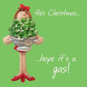 Christmas Gas 150mm Square Christmas Card by Artist Erica Sturla