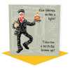 Pearly King themed birthday card - designed by Erica Sturla - 15cm square and blank inside, made in the UK