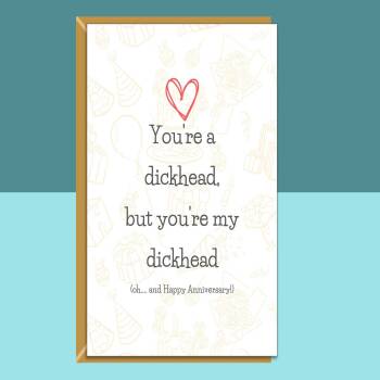 Funny Anniversary Card - Personalised inside - For Him or For Her - For boyfriend, husband, girlfriend, wife on your anniversary