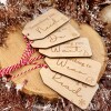 5 Gift Rule Gift Tags/Christmas Tags/Christmas Labels / Wooden Reusable Labels / - Stars - Red & White