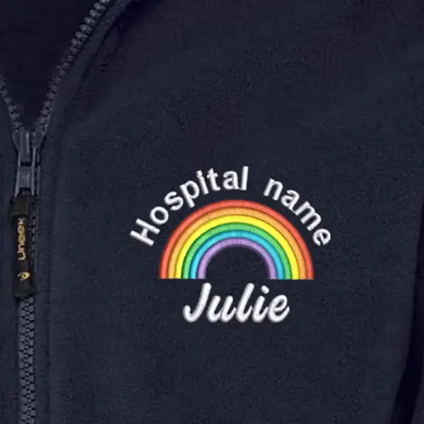 Personalised Embroidered Healthcare Fleece Jacket - Rainbow - XS | UK 8
