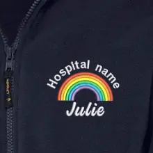 Personalised Embroidered Healthcare Fleece Jacket - Rainbow - XS | UK 8