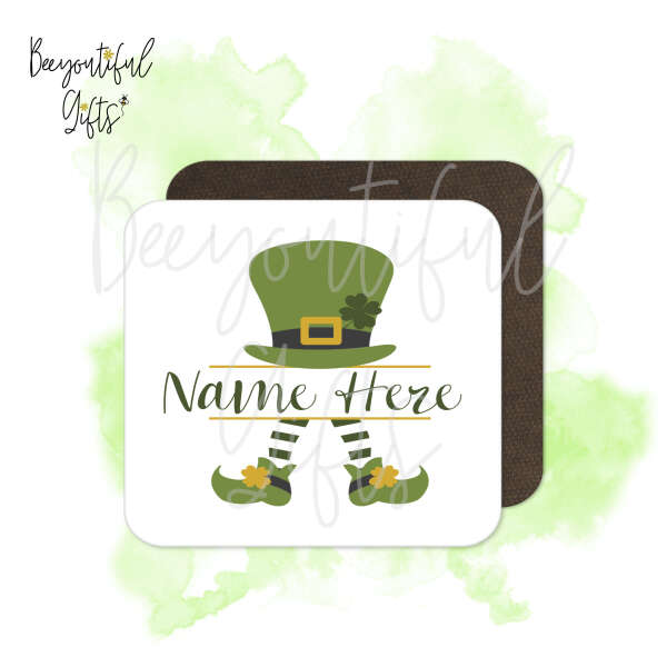 Personalised St. Patrick's Day Coaster - Leprechaun Monogram