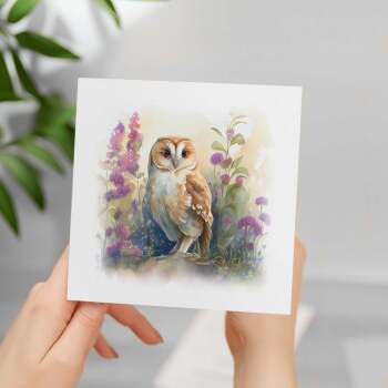 Postcard Prints - Notelet Card of a Owl For Anyone Any Occasion Card For Her or For Him Card For Birthday or Easter Card Thank You Card