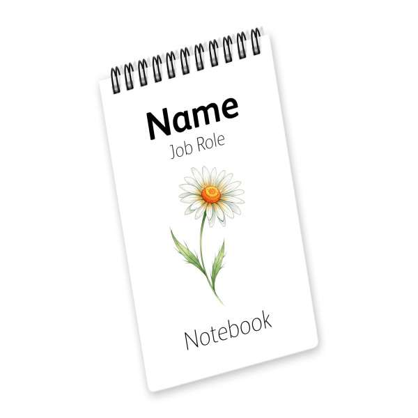 Personalised Pocket Notepad Jotter - Watercolour Daisy