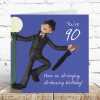 90th birthday card for him - designed by Erica Sturla - 15cm square and blank inside, made in the UK