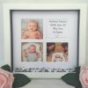 Personalised new baby box frame,new baby gift,new baby photo frame,nursery decor - Without lights - No crystals