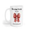 Personalised Ceramic Mug - Snowflake Christmas Coquette Bow