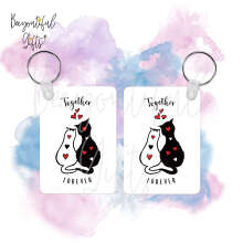 Valentine's Day Key Ring - Together Forever Cats