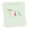 Giraffe anniversary greeting card -  designed by Eloise Hall - 15.7 x 11cm and blank inside, made in the UK