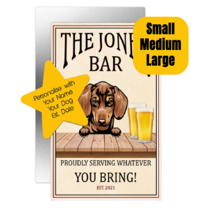 Personalised Dog Themed Bar Aluminium Plaque