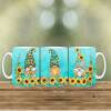 Sunflower/Bee Gnome mugs - mint green