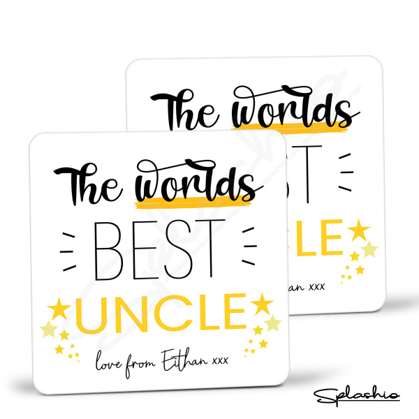 Personalised World's Best Uncle Coaster